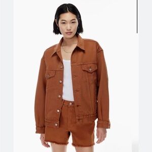 Aritzia Denim Forum Ali Denim Jacket Rust